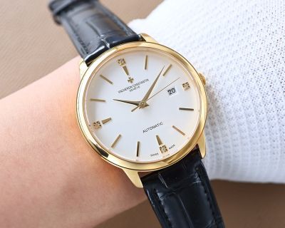 Vacheron Constantin Patrimony 9015 Movement 40mm Gold/Rose Gold Case White Face Watch